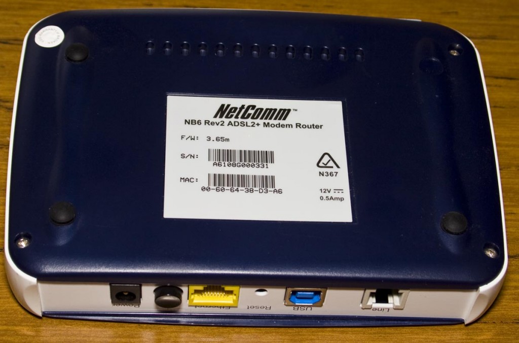 Inside the Netcomm NB6 Rev2 ADSL2+ Modem Router (Dated 2010 ...